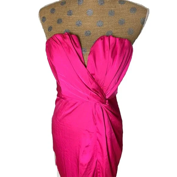 Do+Be Womens Pink Wrap Strapless Cocktail Party Dress medium Barbie Sexy Brunch - Picture 2 of 12